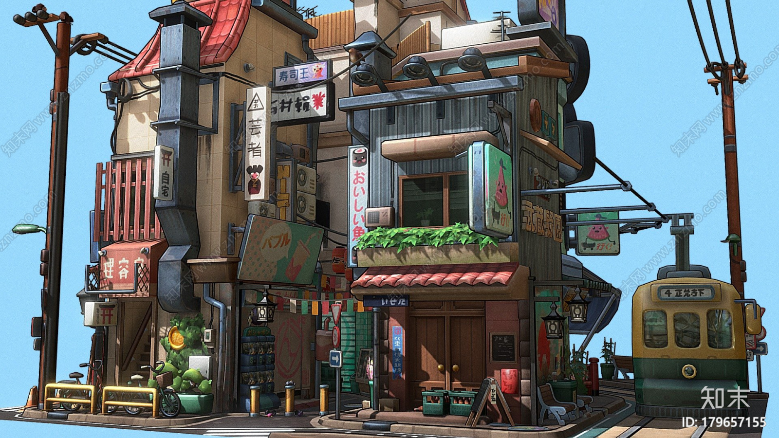 东京城市游戏场景cg模型下载