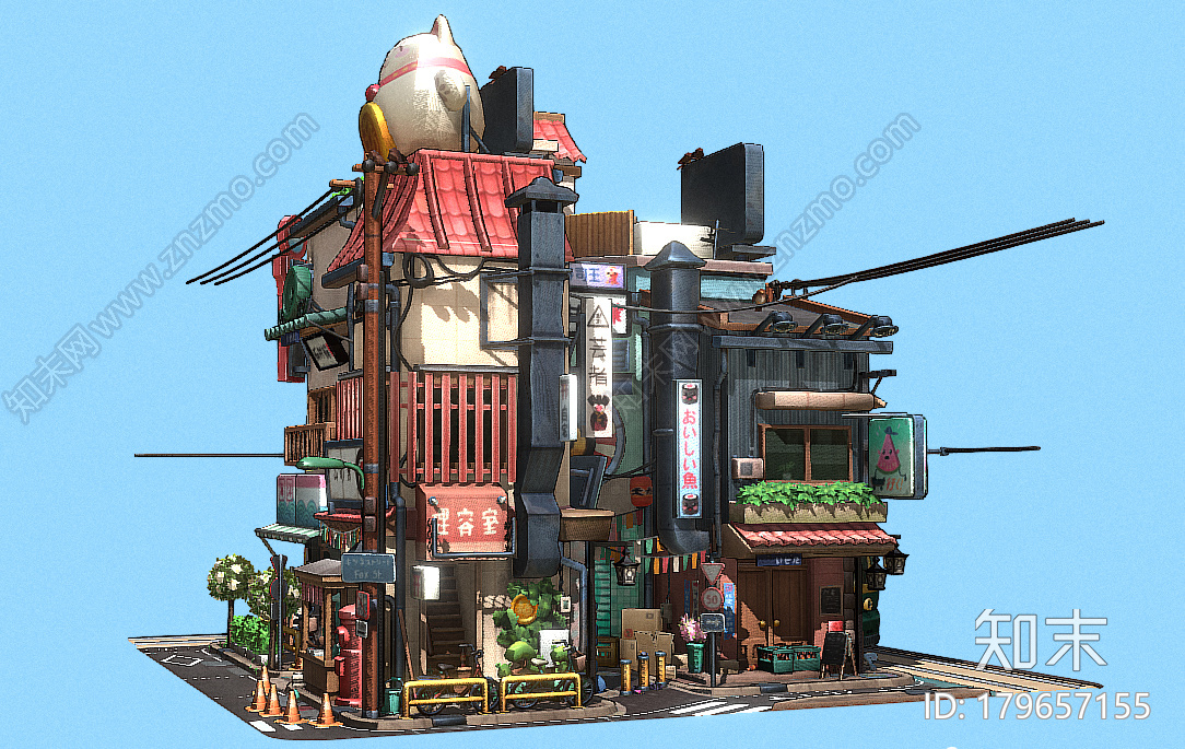 东京城市游戏场景CG模型下载【ID:179657155】