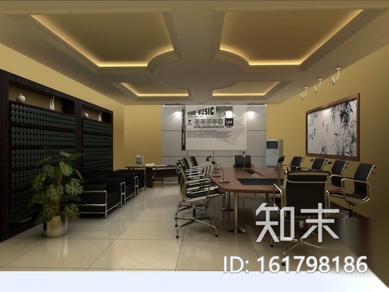 某装饰公司办公空间设计装修图（含效果）cad施工图下载【ID:161798186】