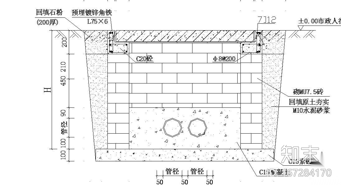 电信电力管井大样图cad施工图下载【ID:167284170】