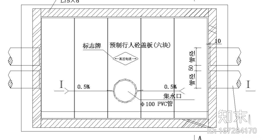 电信电力管井大样图cad施工图下载【ID:167284170】