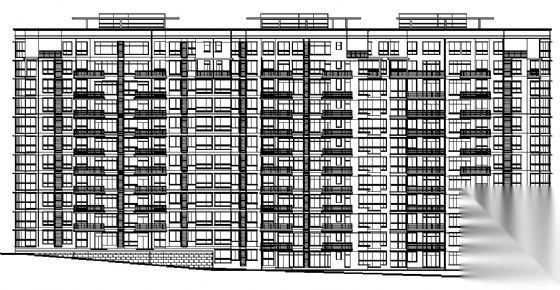 某十二层住宅楼（香榭里）建筑方案图cad施工图下载【ID:149847193】