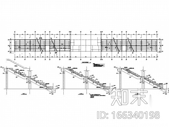 膜结构中学体育场看台结构施工图（含建筑图）施工图下载【ID:166340198】