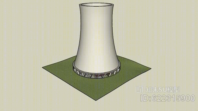 冷却塔SU模型下载【ID:622315900】