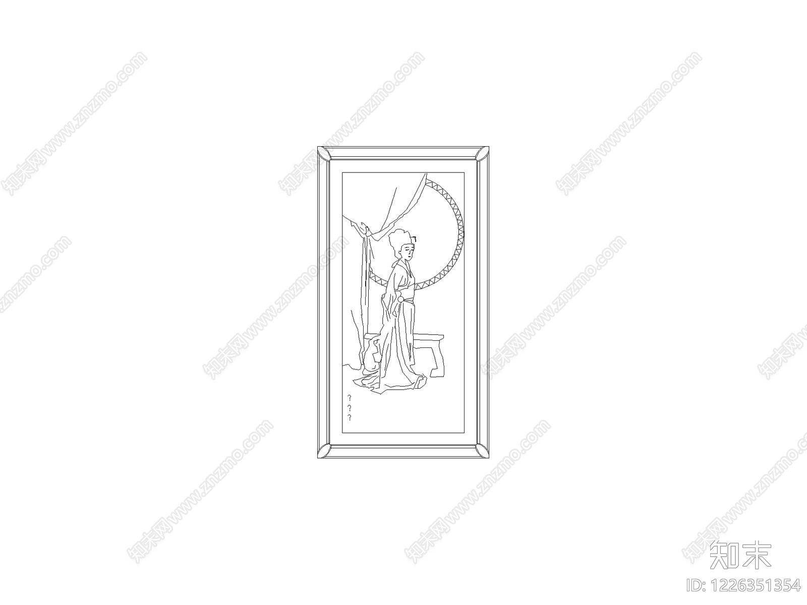 挂画cad施工图下载【ID:1226351354】