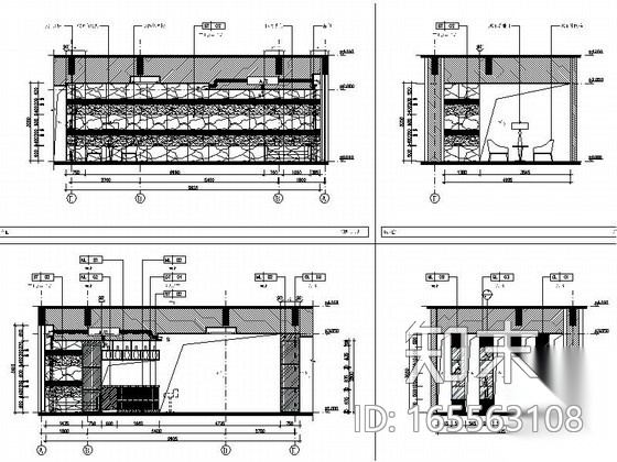 [江苏]学员宿舍楼现代大堂吧装修施工图cad施工图下载【ID:165563108】