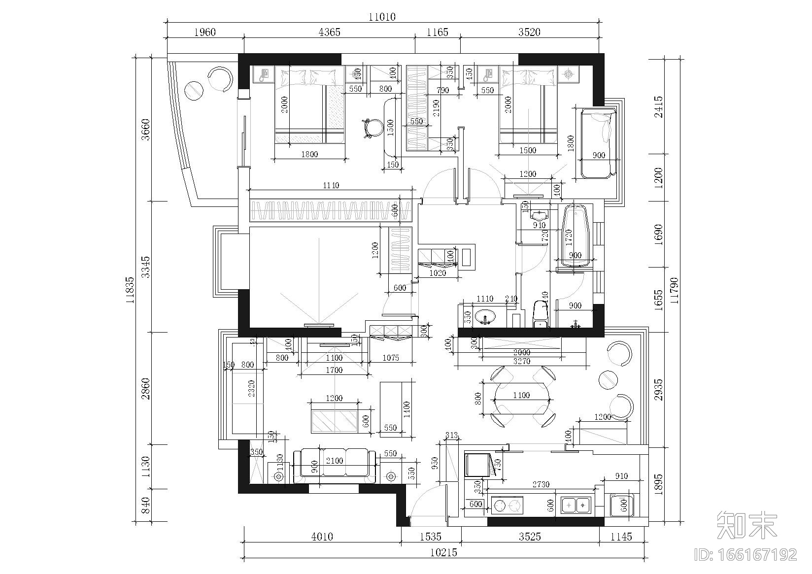 [四川]成都G女士样板间装饰施工图+实景图cad施工图下载【ID:166167192】