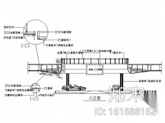 [福建]某时尚汽车展厅室内装修施工图（含效果）cad施工图下载【ID:161688162】