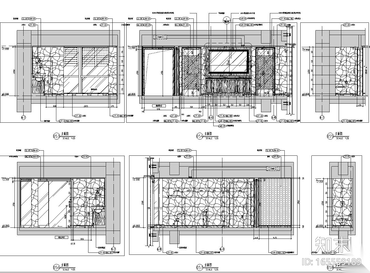 [上海]绿地卢湾滨江北楼大户型样板房施工图设计（新中式...cad施工图下载【ID:165559189】