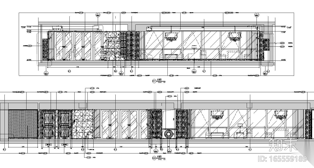 [上海]绿地卢湾滨江北楼大户型样板房施工图设计（新中式...cad施工图下载【ID:165559189】