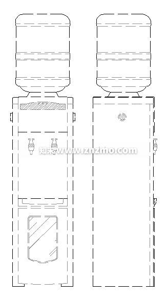 饮水机cad施工图下载【ID:178288100】