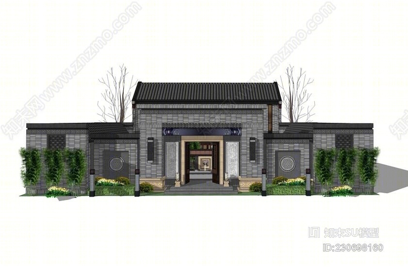 北京秦禾院子SU模型下载【ID:230698160】