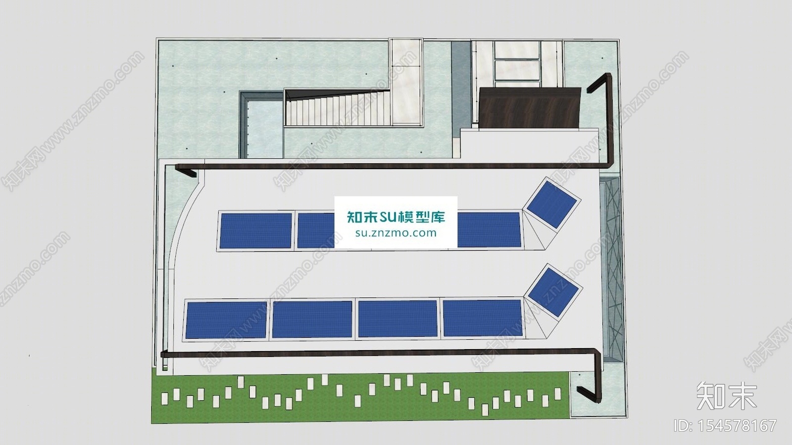 古玩博物馆建筑SU模型下载【ID:154578167】