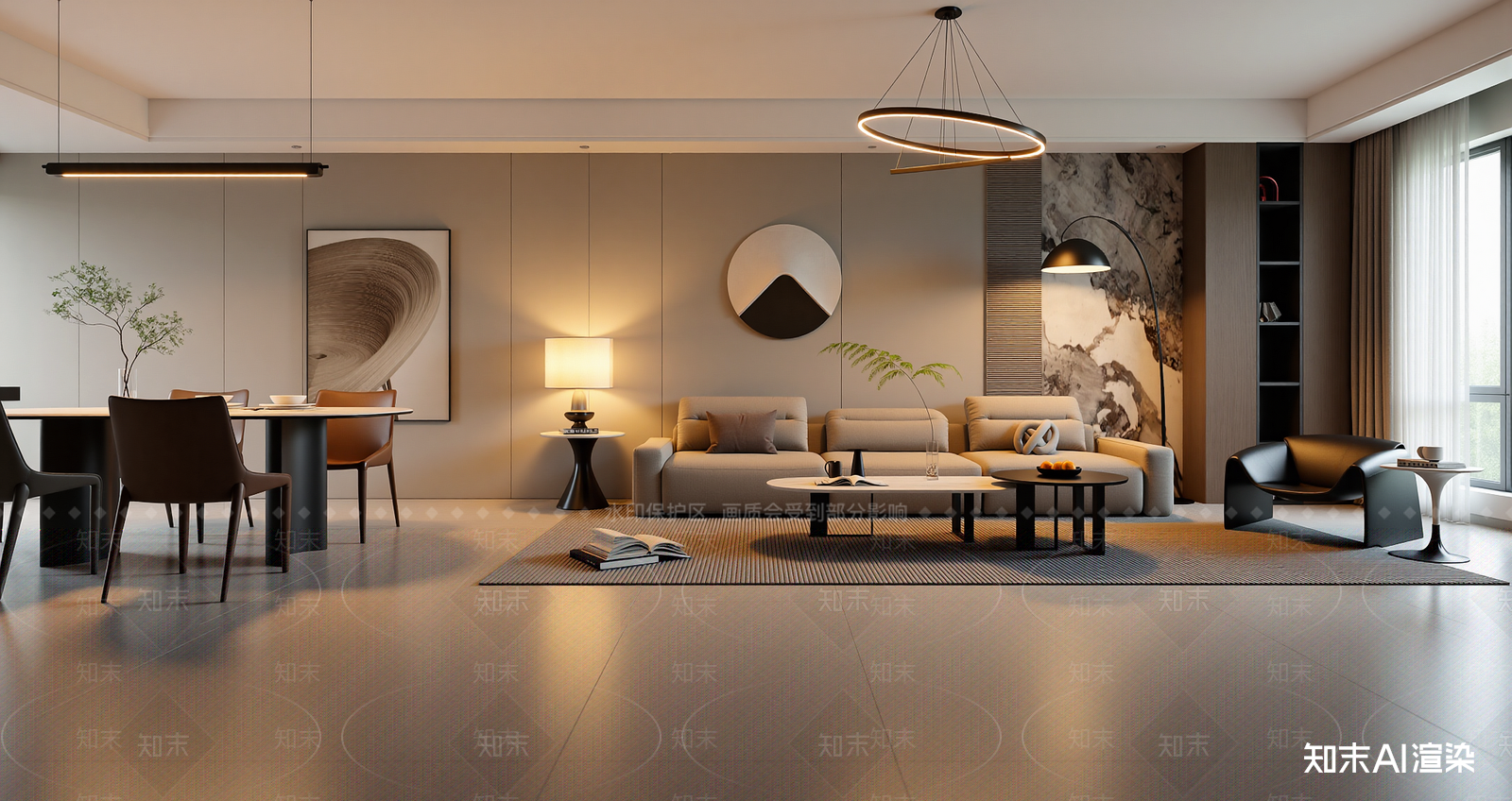 现代客餐厅3D模型下载【ID:1221487473】