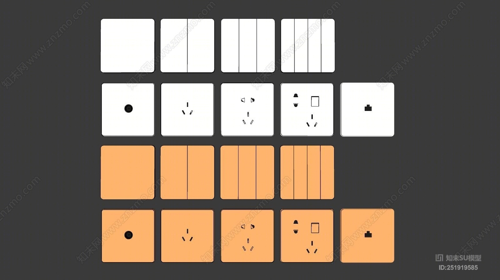 北欧风格开关SU模型下载【ID:251919585】