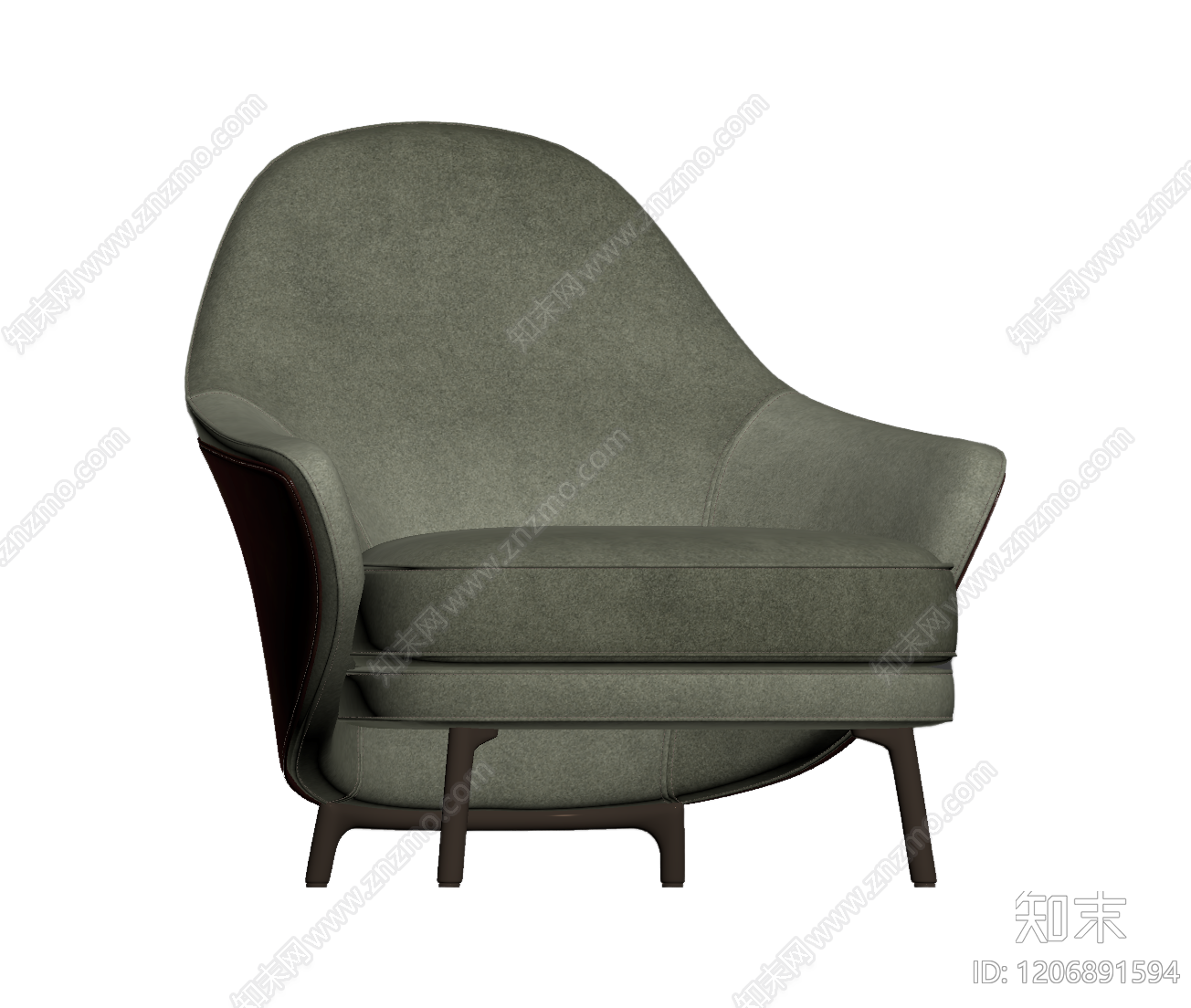 双色皮布扶手椅3D模型下载【ID:1206891594】
