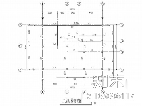 两层钢结构骨架别墅建筑结构全套图cad施工图下载【ID:166096117】