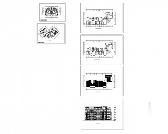 [四川]某七层带转角住宅楼建筑方案图（含效果图）cad施工图下载【ID:167023169】