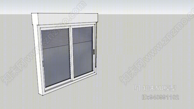 带集成卷帘的双层百叶窗。SU模型下载【ID:940991102】