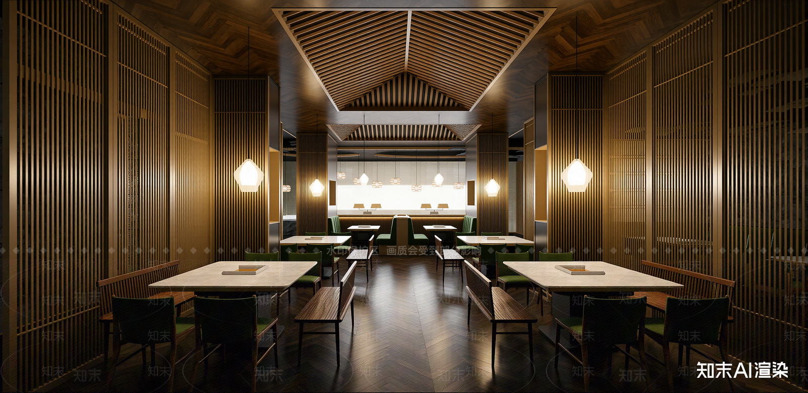 新中式中餐厅SU模型下载【ID:1215203875】