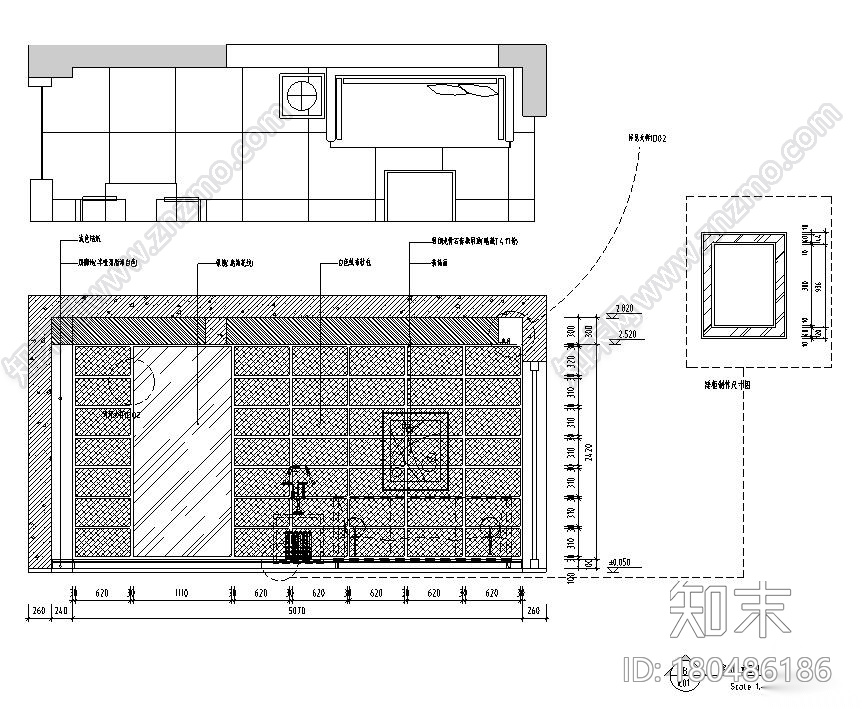 武汉名流-润合园A1样板房样板间施工图cad施工图下载【ID:180486186】