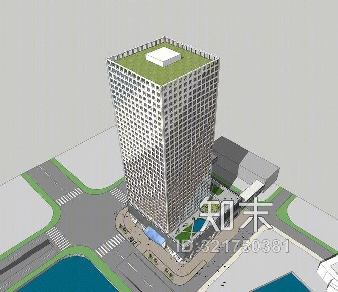 现代银行办公楼SU模型下载【ID:321750381】