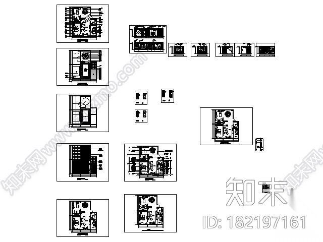 94平米现代时尚家居二居室装修图cad施工图下载【ID:182197161】