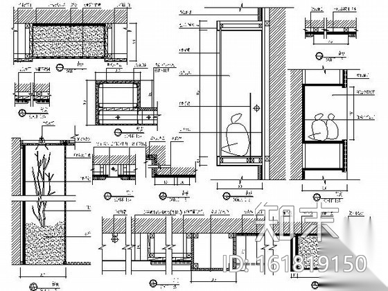 凯悦大酒店豪华KTV空间施工图cad施工图下载【ID:161819150】