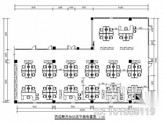 [山东]现代办公楼办公室装修施工图cad施工图下载【ID:161808119】