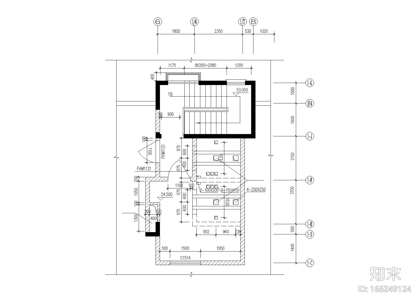 大院设计楼梯与电梯节点施工图cad施工图下载【ID:166249124】