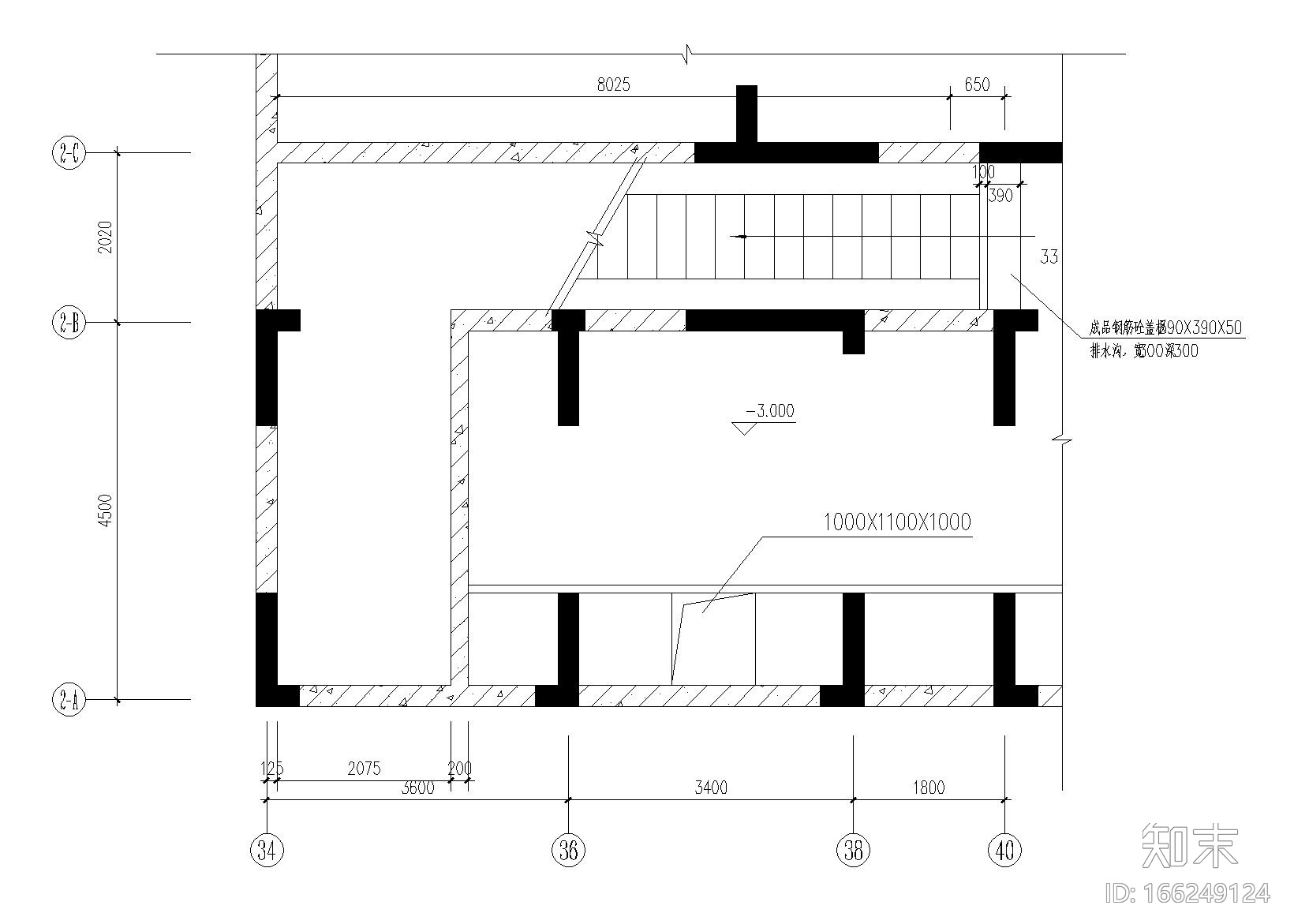 大院设计楼梯与电梯节点施工图cad施工图下载【ID:166249124】