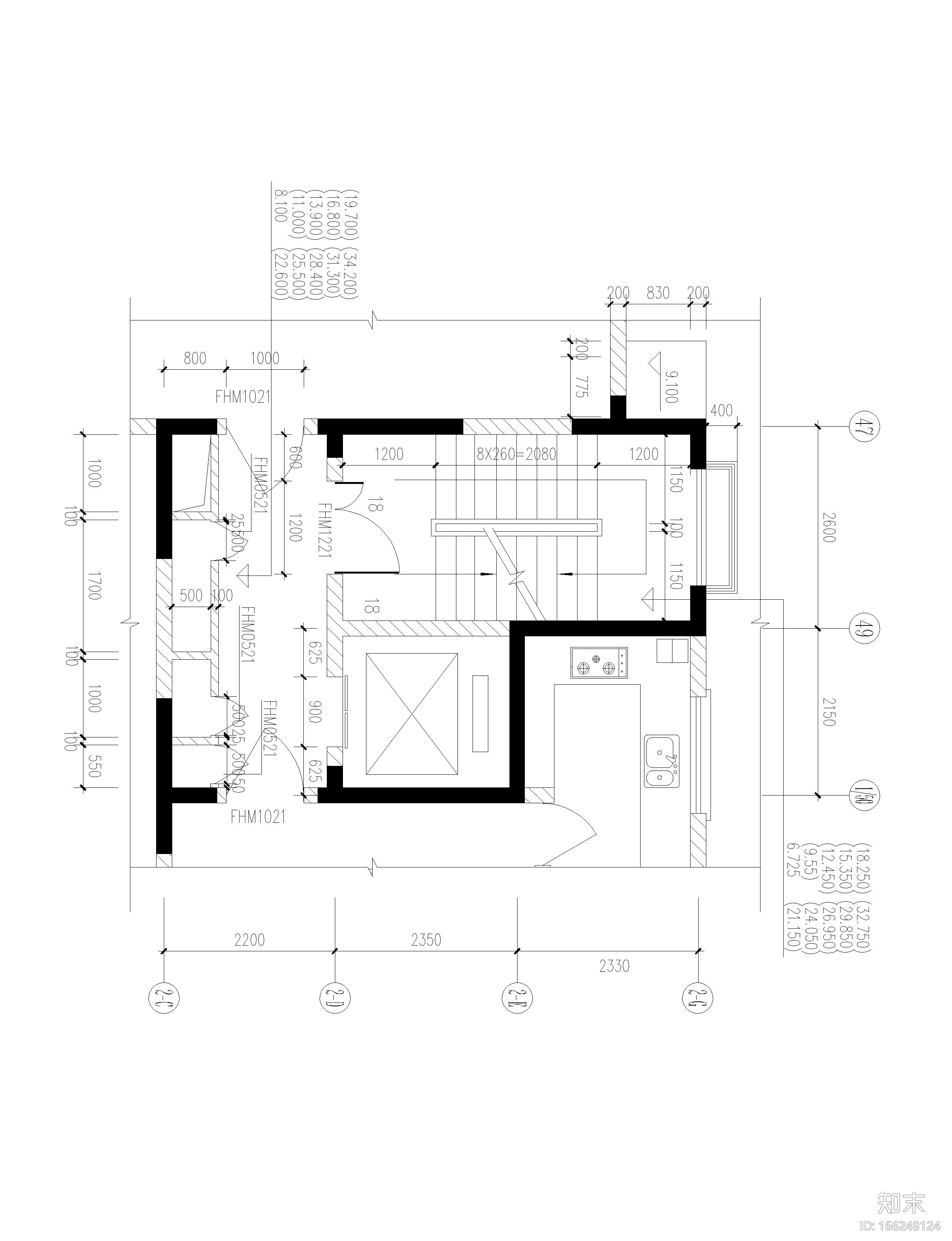 大院设计楼梯与电梯节点施工图cad施工图下载【ID:166249124】