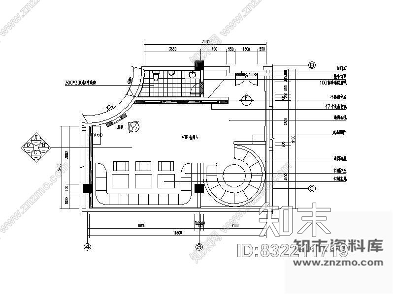 图块/节点夜总会KTV包间平面Ⅳcad施工图下载【ID:832211719】