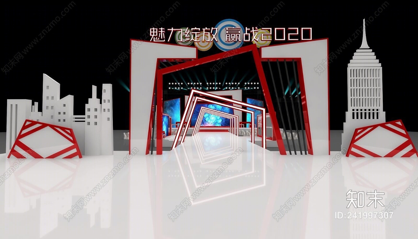 现代年会舞美舞台3D模型下载【ID:241997307】