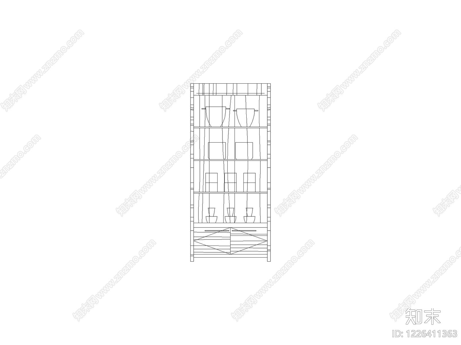 柜子平立面cad施工图下载【ID:1226411363】