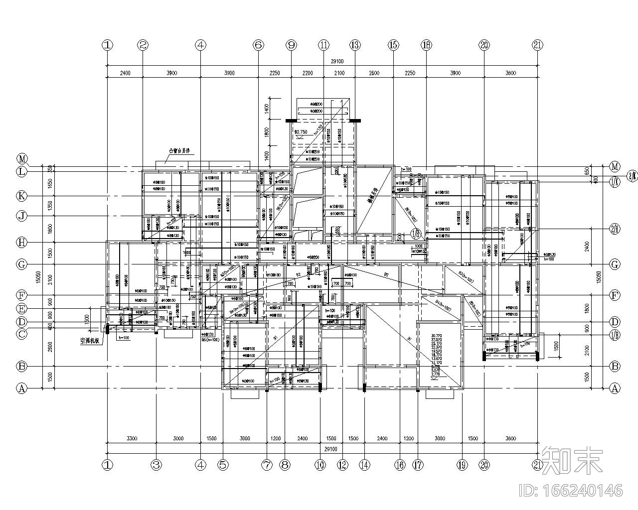 12层剪力墙结构cad施工图下载【ID:166240146】