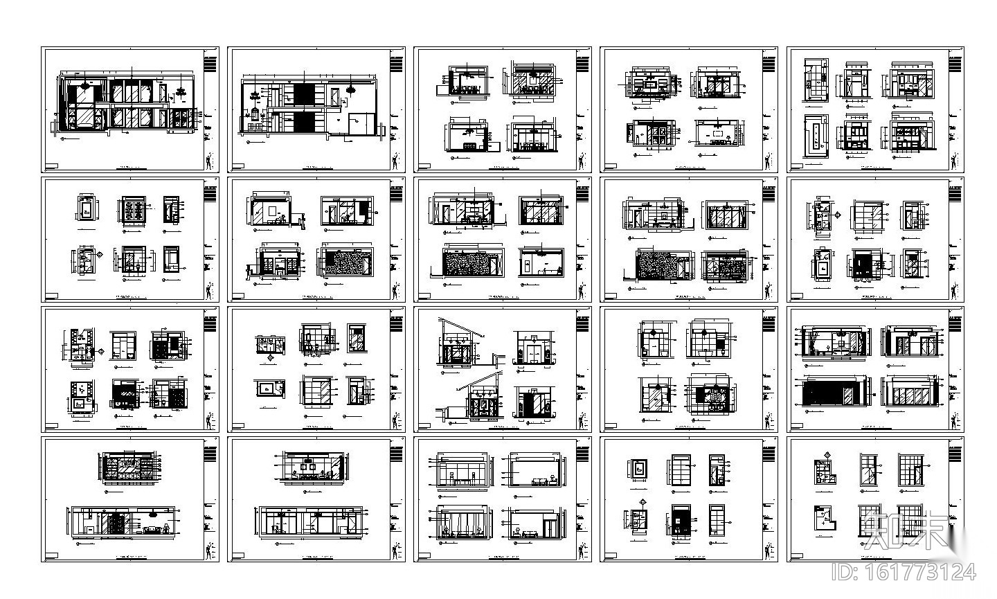 [深圳]豪华欧式风格别墅室内装修全套施工图cad施工图下载【ID:161773124】