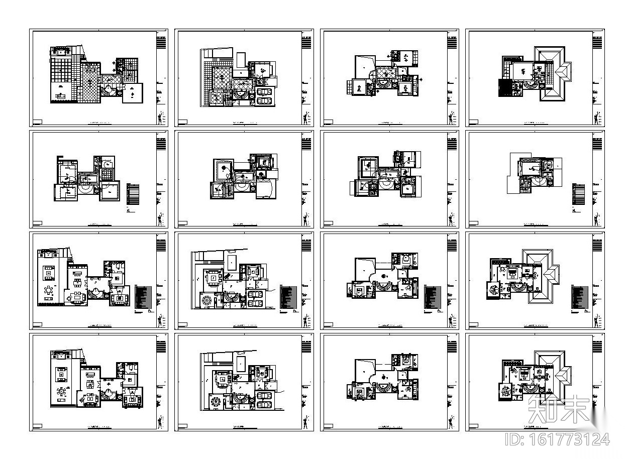 [深圳]豪华欧式风格别墅室内装修全套施工图cad施工图下载【ID:161773124】