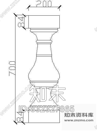 图块/节点西式栏杆柱cad施工图下载【ID:832327865】