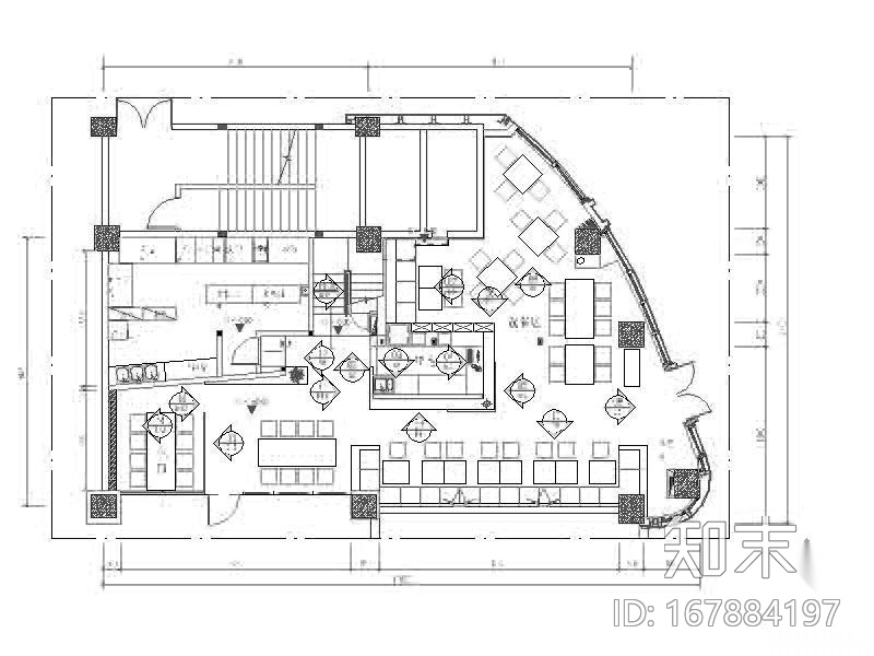 某国际面馆装修图施工图下载【ID:167884197】