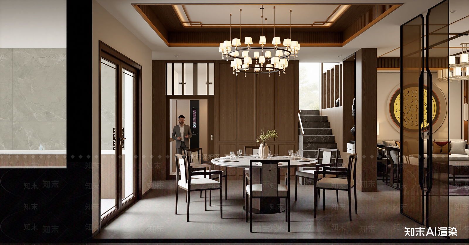 中式家居餐厅SU模型下载【ID:1216069055】