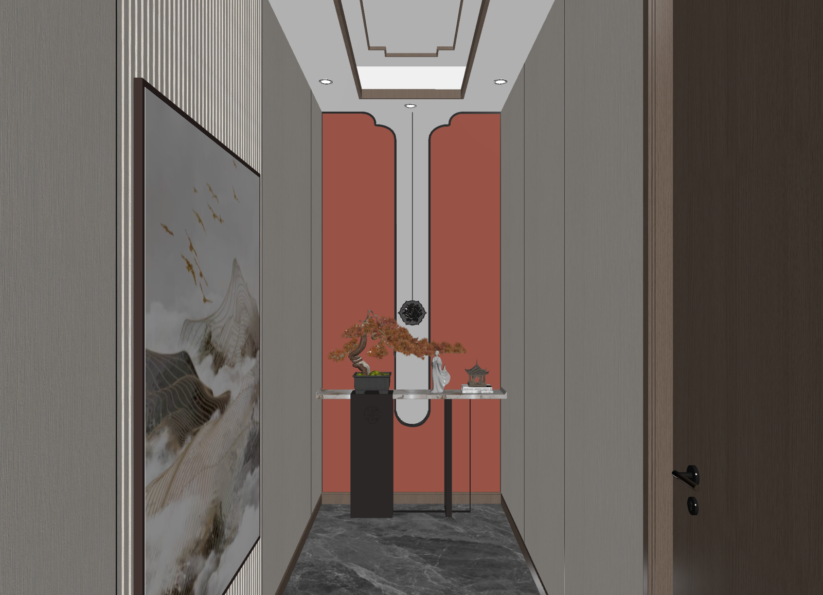 新中式玄关3D模型下载【ID:1214828175】