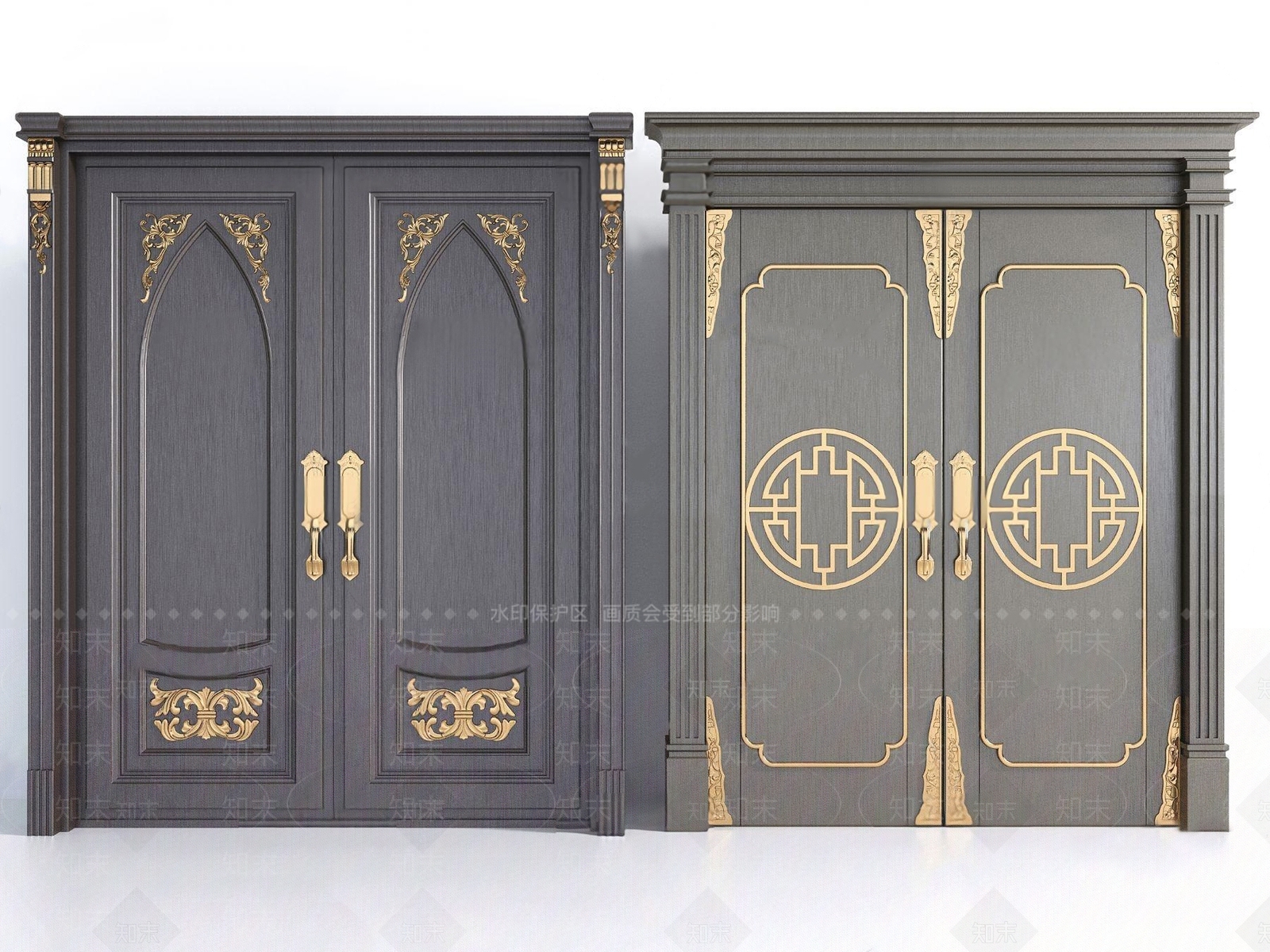 新中式入户双开3D模型下载【ID:1101633454】