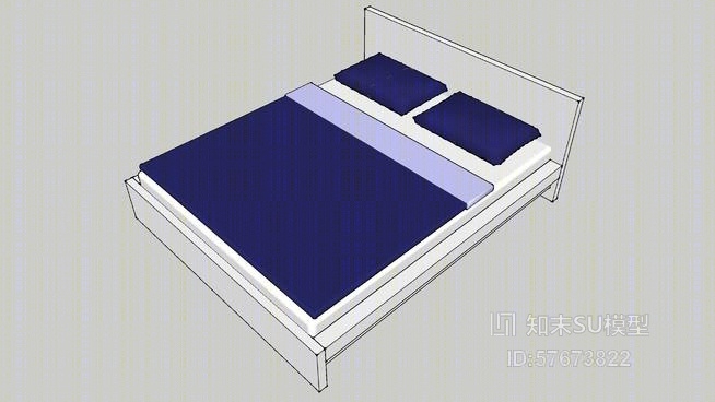 双人床SU模型下载【ID:57673822】