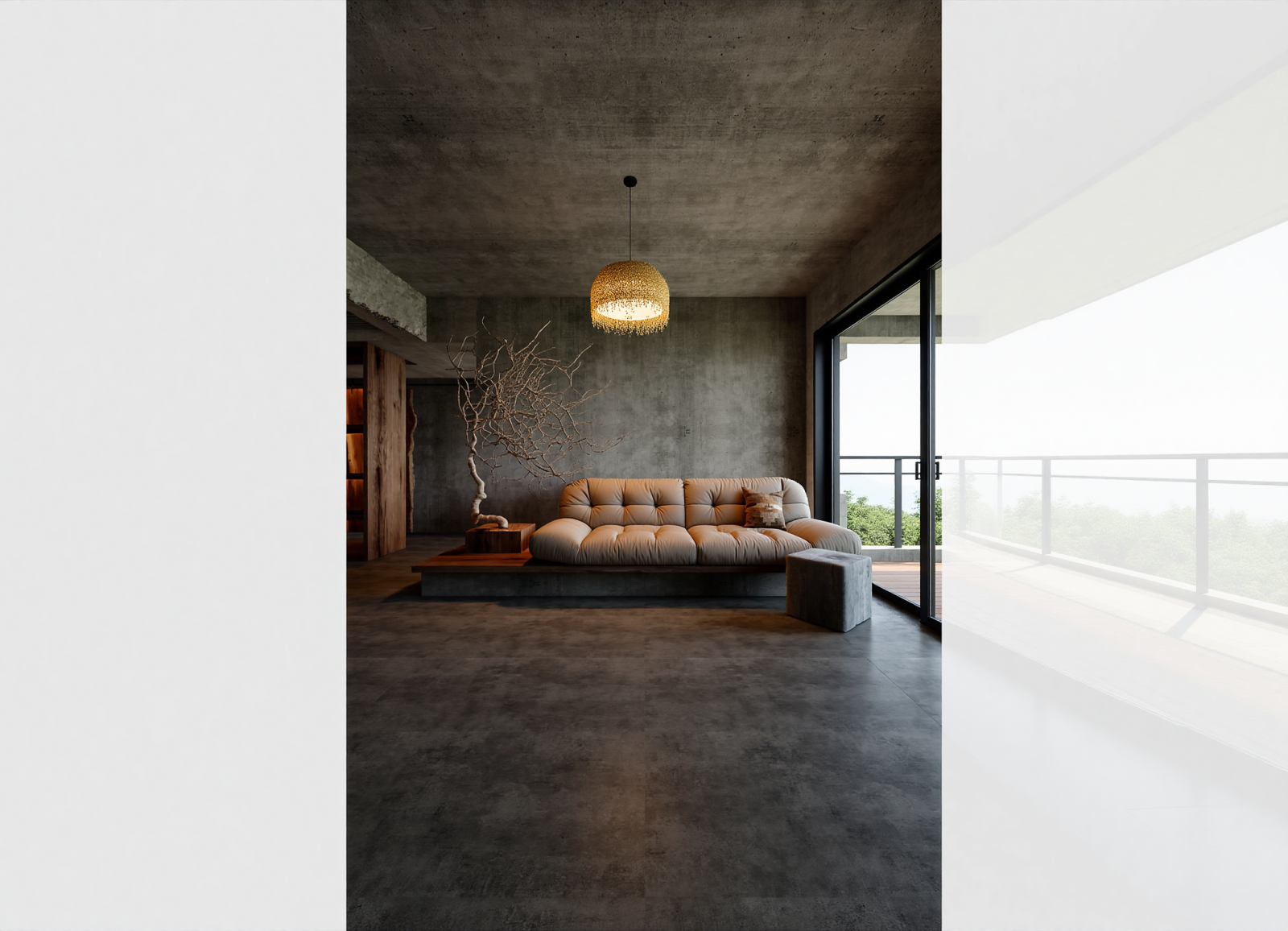 工业风黑白灰客厅3D模型下载【ID:1214302294】