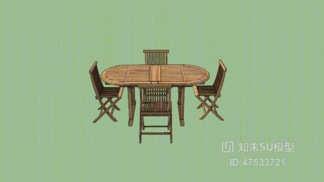 餐桌椅组合SU模型下载【ID:719220747】