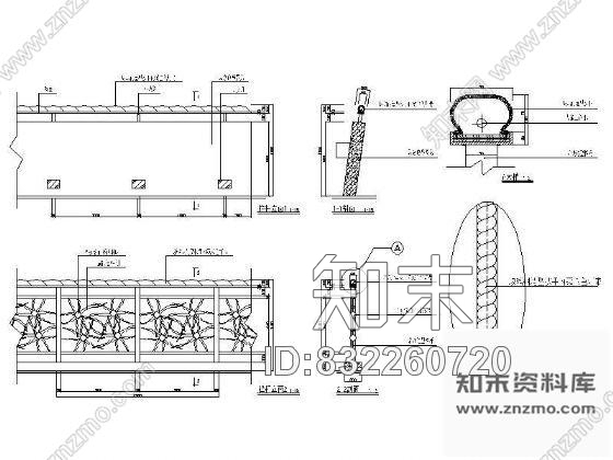 图块/节点装饰栏杆大样cad施工图下载【ID:832260720】