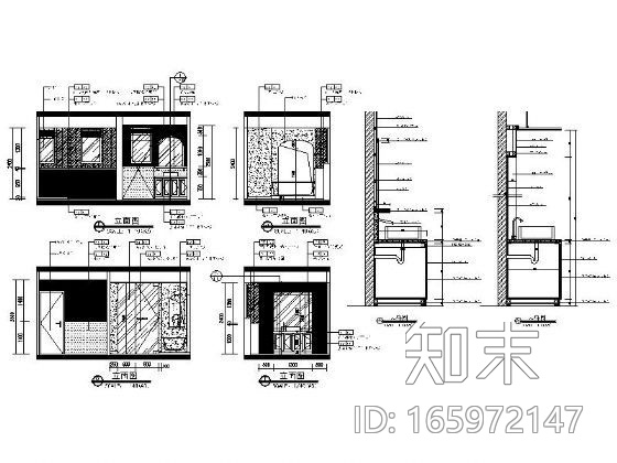 地中海风格卫生间详图cad施工图下载【ID:165972147】