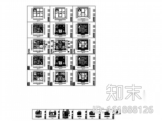 某自建牌楼别墅现代中式风格室内装修图（含效果）cad施工图下载【ID:161888126】