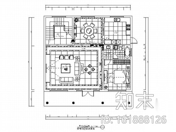 某自建牌楼别墅现代中式风格室内装修图（含效果）cad施工图下载【ID:161888126】